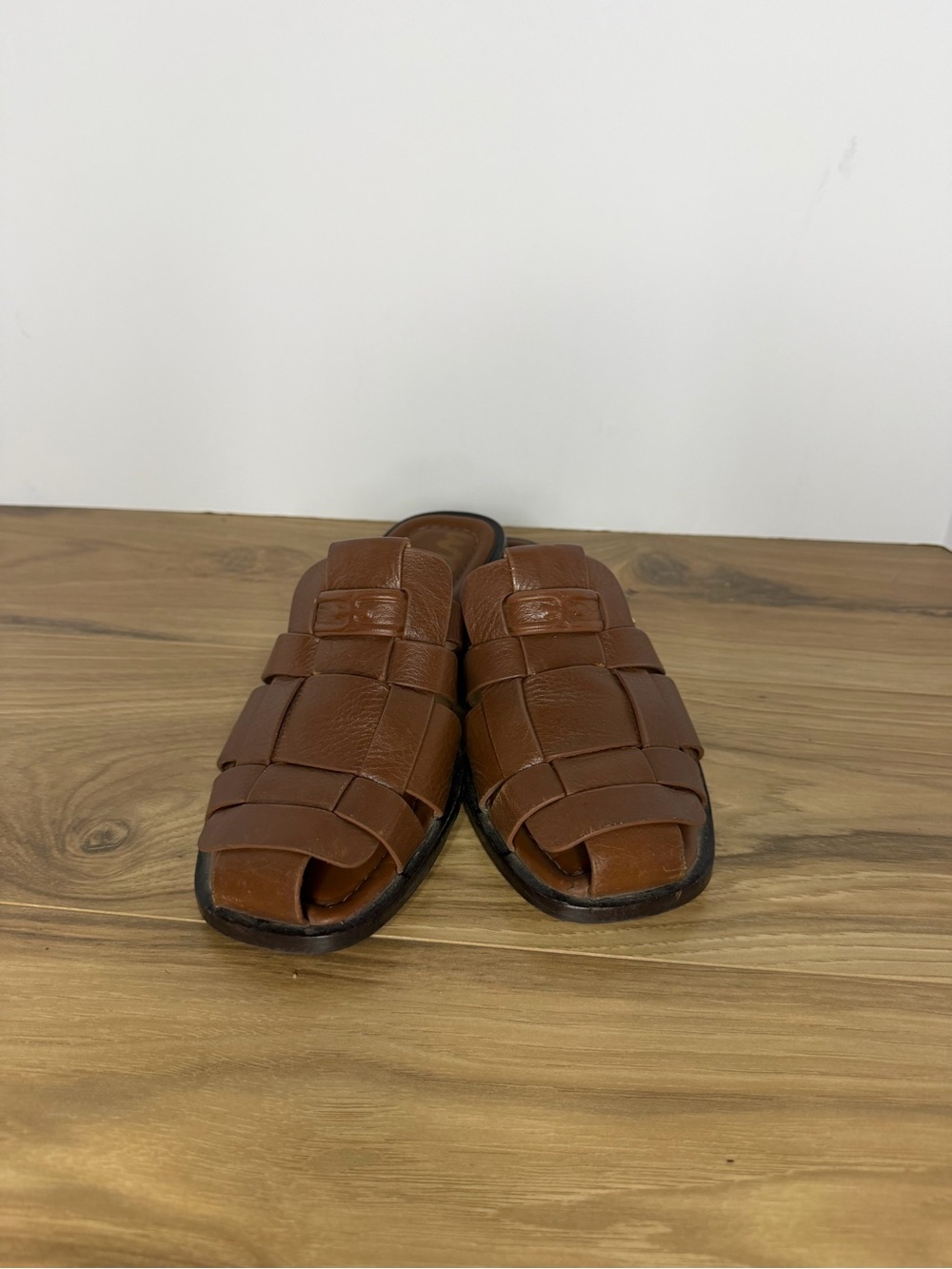 Sam Edelman Leather Woven Slide Sandals - Brown - Picture 2 of 6